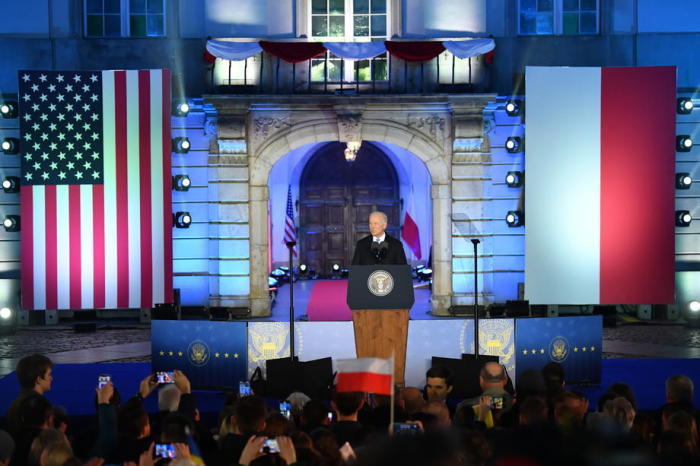 US-Präsident Joe Biden hält eine Rede im Königsschloss in Warschau. Foto: epa/Radek Pietruszka