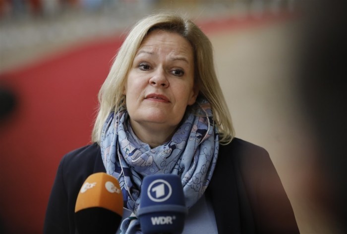 Die deutsche Innenministerin Nancy Faeser. Foto: epa/Clemens Bilan