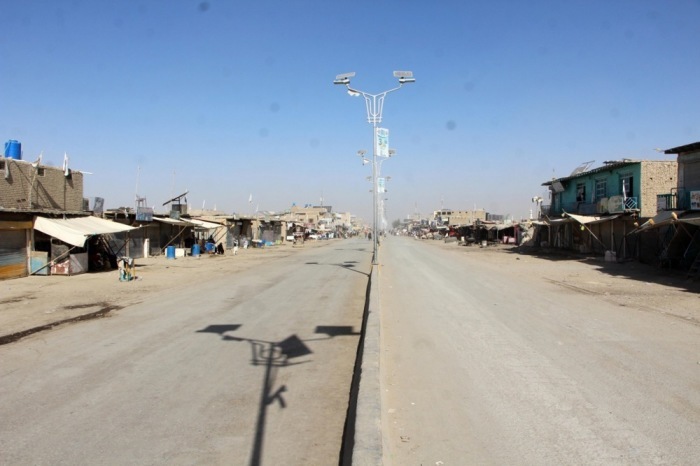 Geschlossene Märkte in Spin Boldak nach schweren Grenzgefechten zwischen Taliban-Kräften und pakistanischen Soldaten. Foto: epa/Qudratullah Razwan