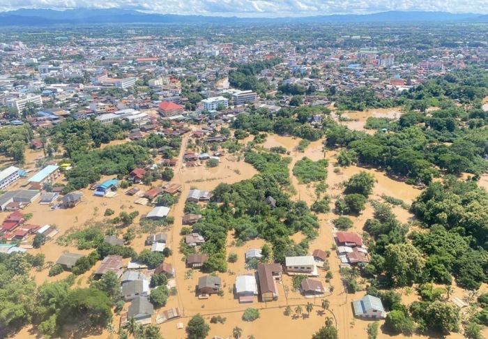 Überschwemmungen in Phrae, Nordthailand, am 26. August 2024. Foto: Department Of Royal Rainmaking And Agricultural Aviation