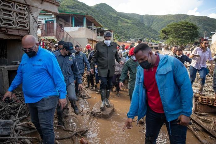 Der Präsident Maduro ist offen für internationale Hilfe bei der Beseitigung der Erdrutschschäden. Foto: epa/Miguel Gutierrez