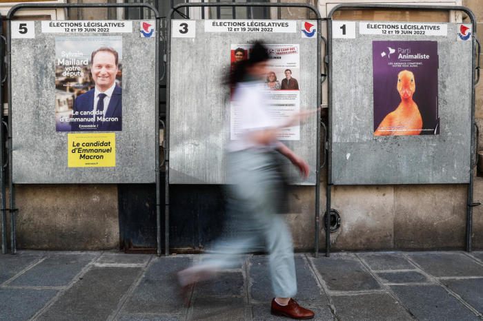 Parlamentswahlen in Frankreich 2022 in Paris. Foto: epa/Mohammed Badra