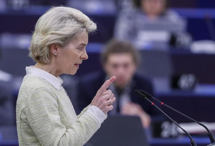 EU-Kommissionspräsidentin Ursula von der Leyen in Straßburg. Foto: epa/Julien Warnand