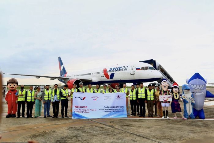 Am Samstag erreichte der Flug ZF2847 vom Flughafen Nowosibirsk-Tolmatschowo der russischen Charterfluggesellschaft Azur Air den U-Tapao Airport. Bild: PR Pattaya
