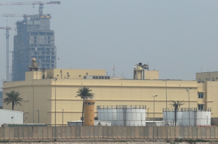 Blick auf das Gelände der US-Botschaft in Bagdad nach einem gemeldeten Raketenangriff während der militärischen Spannungen zwischen den USA, Israel und Iran. Foto: EPA/Ceerwan Aziz