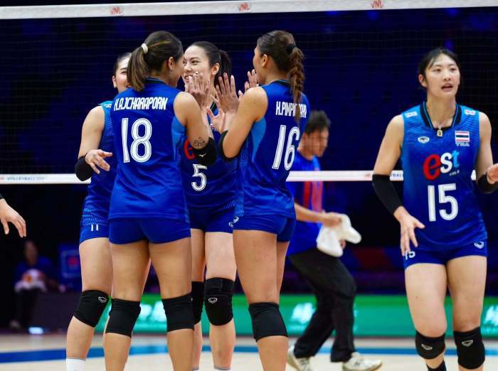 Mit dem Duell gegen die Ukraine beginnt für Thailands Volleyballerinnen die zweite VNL-Turnierwoche in Bangkok. Foto: Thailand Volleyball Association