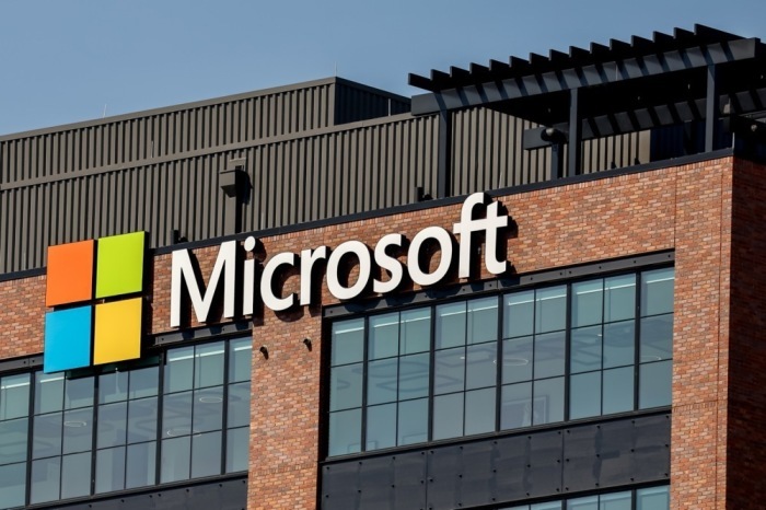 Das Logo eines Microsoft-Unternehmens in Atlanta. Foto: epa/Erik S. Lesser