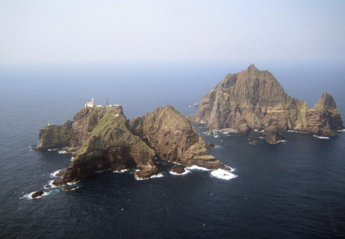  Die von Japan Takeshima und von Südkorea Dokdo genannten Inseln. Foto: epa/Korean Coast Guard
