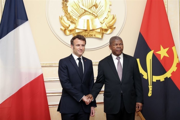 Der französische Präsident Emmanuel Macron besucht Angola. Foto: epa/Ampe Rogerio