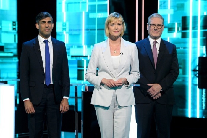 TV-Debatte der Spitzenkandidaten für die Parlamentswahlen. Foto: epa/Jonathan Hordle