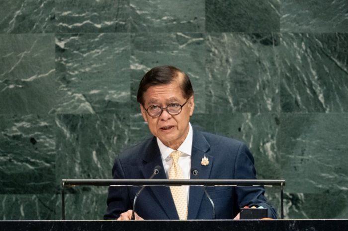 Thailands Außenminister Sihasak Phuangketkeow wirft Kambodscha bei der UN-Generalversammlung Lügen, Provokationen und Vertragsbruch vor. Foto: epa-efe/Lev Radin