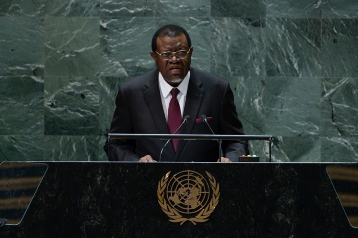 Der verstorbene Präsident der Republik Namibia Hage Geingob. Foto: EPA-EFE/Adam Gray