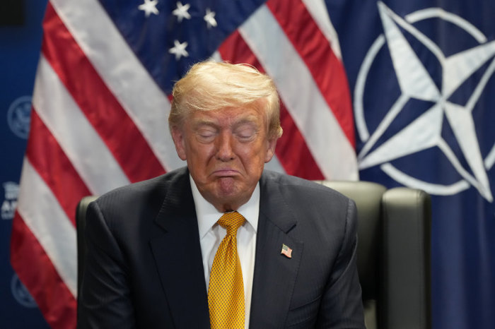 US-Präsident Donald Trump trifft sich am Rande des Nato-Treffens im Präsidentenpalast Bestepe mit Nato-Generalsekretär Rutte. Foto: Alex Brandon/Ap/dpa