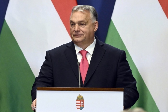 Ungarns Premierminister Viktor Orban in Budapest. Foto: epa/Szilard Koszticsak Ungarn