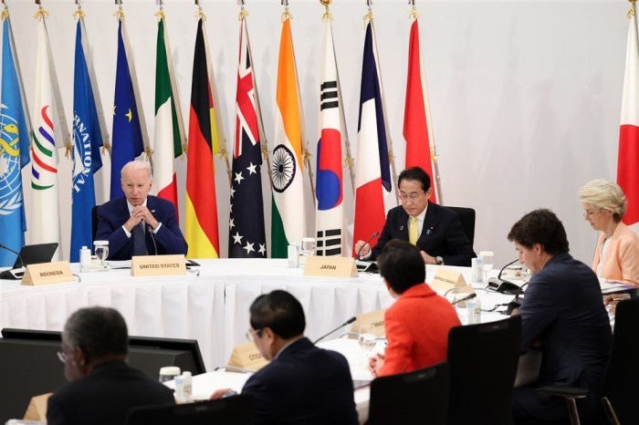 Nebenveranstaltung zum G7-Gipfel in Hiroshima: Partnerschaft für globale Infrastruktur und Investitionen. Foto: epa/G7 Hiroshima Summit Host Handout