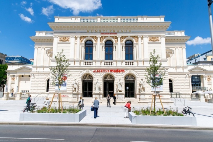 Eine Gesamtansicht des modernen Museums Albertina in Wien. Foto: epa/Florian Wieser