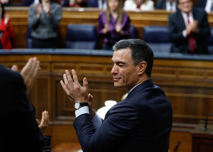Mißtrauensvotum gegen Premierminister Pedro Sanchez in Spanien. Foto: epa/J.j. Guillen