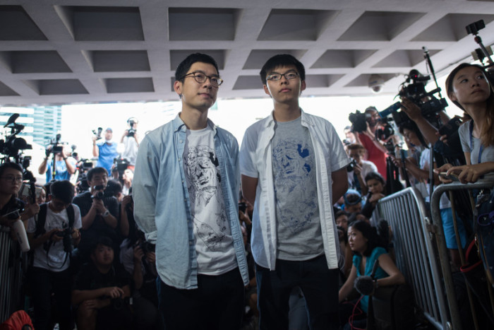  Joshua Wong (r.) und Nathan Law. Foto: epa/Vernon Yuen