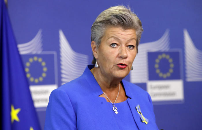 Die Europäische Kommissarin für Inneres Ylva Johansson. Foto: epa/Olivier Hoslet