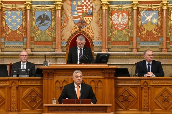Ungarns Premierminister Viktor Orban. Foto: epa/Szilard Koszticsak Ungarn Aus