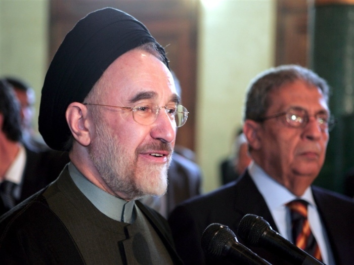 Ehemaliger iranischer Präsident Mohammed Khatami (L) in Kairo. Foto: epa