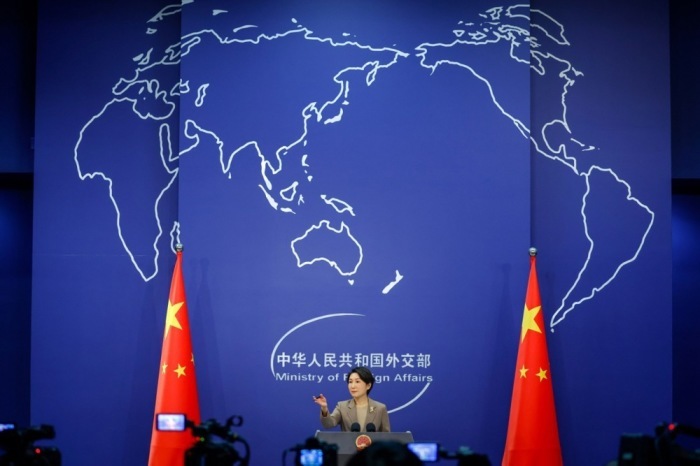 Das chinesische Außenministerium gibt eine Pressekonferenz. Foto: epa/Mark R. Cristino