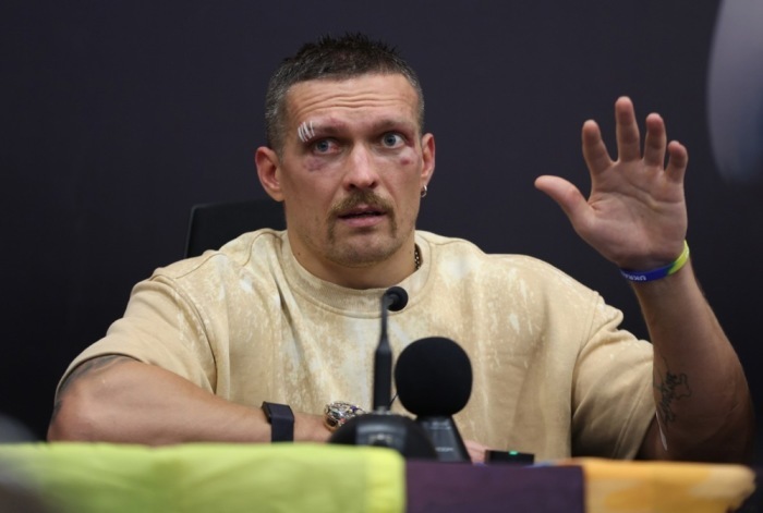 Der ukrainische Kämpfer Oleksandr Usyk in Riyadh. Foto: epa/Aali Haider