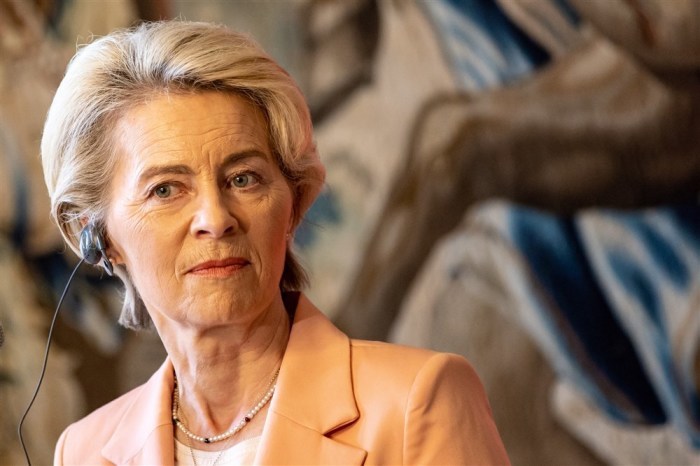 Die Präsidentin der Europäischen Kommission Ursula von der Leyen in Prag. Foto: epa/Martin Divisek