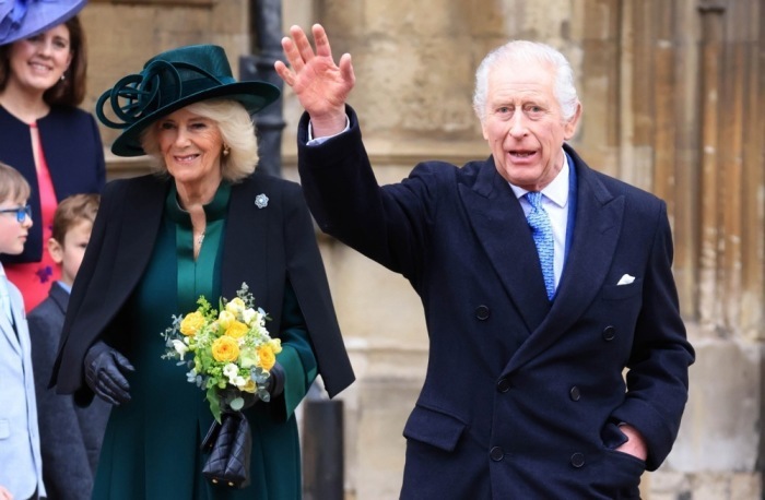 König Charles und Königin Camilla besuchen den Ostergottesdienst in Großbritannien. Foto: epa/Neil Hall