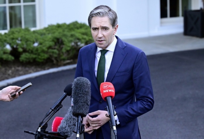 Irlands Taoiseach (Premierminister) Simon Harris . Foto: epa/Ron Sachs