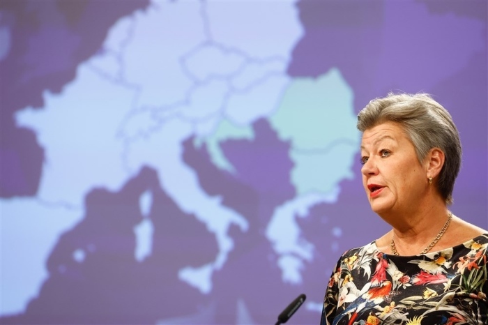 Die Europäische Kommissarin für Inneres Ylva Johansson. Foto: epa/Stephanie Lecocq