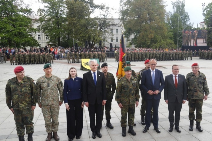 Hauptquartier der Bundeswehr in Strausberg in VILNIUS. Foto: epa/Toms Kalnins