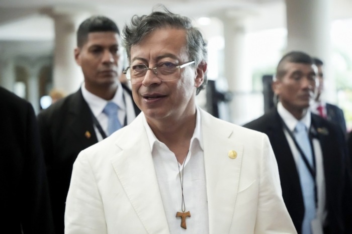 Kolumbiens Präsident Gustavo Petro nimmt an der Gedenkfeier zum 200. Jahrestag des Amphiktyonischen Kongresses in Panama-Stadt teil. Foto: EPA/Aris Mariota