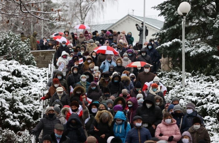 Rentner protestieren in Minsk gegen die Regierung. Foto: epa/Str