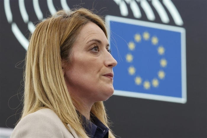 Roberta Metsola, Präsidentin des Europäischen Parlaments. Foto: epa/Julien Warnand