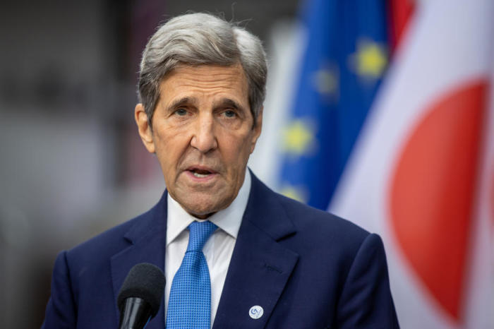 US-Sondergesandter des Präsidenten für Klimafragen John Kerry in Berlin. Foto: epa/Andreas Gora