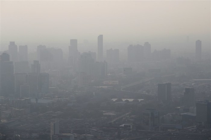 Luftverschmutzung in Bangkok. Foto: epa/Rungroj Yongrit