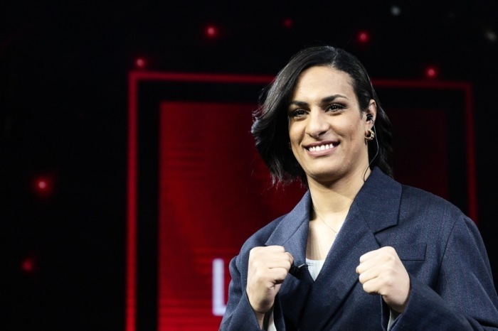 Die algerische Box-Olympiasiegerin Imane Khelif nimmt an der italienischen TV-Sendung «Lo stato delle Cose» in Rom teil. Foto: epa/Angelo Carconi