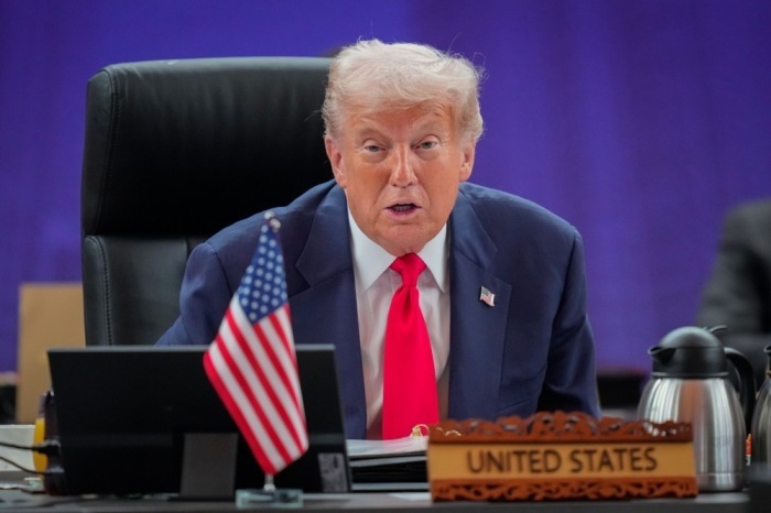 US-Präsident Donald Trump spricht während des Gipfeltreffens der Vereinigung südostasiatischer Staaten (ASEAN) in Kuala Lumpur. Foto: epa/Vincent Thian