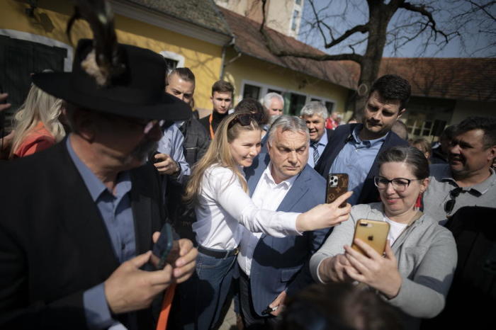 Wahlkampf des ungarischen Ministerpräsidenten Viktor Orban. Foto: epa/Benko Vivien Cher