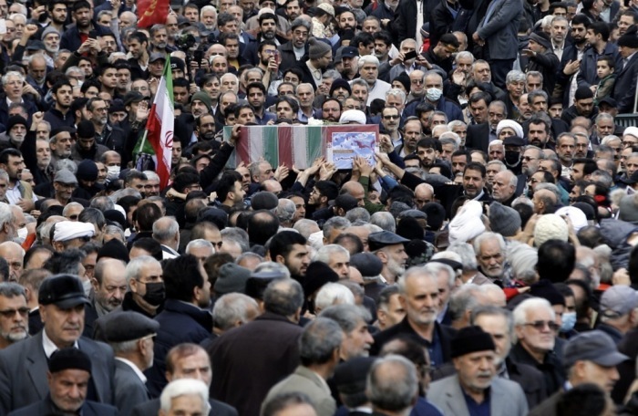 Trauerfeier für die Opfer der Explosionen, bei denen mehr als 70 Menschen starben, zum Gedenken an den iranischen Oberbefehlshaber Soleimani. Foto: epa/Abedin Taherkenareh