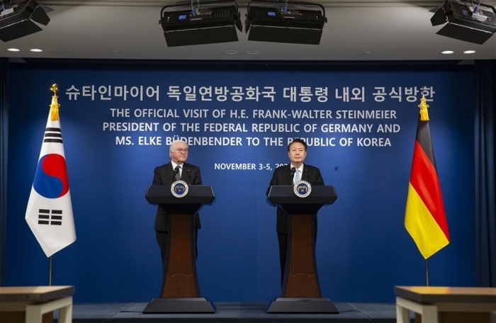 Der deutsche Bundespräsident Steinmeier besucht Korea. Foto: epa/Jeon Heon-kyun