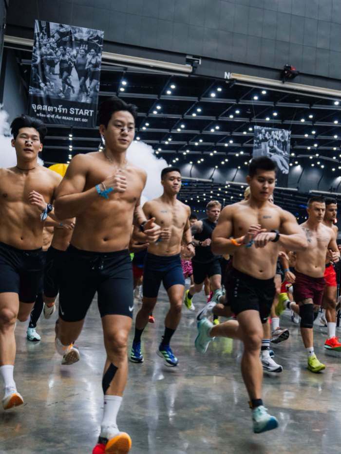Mehr als 20.000 Teilnehmer werden zur HYROX-Veranstaltung in Bangkok erwartet. Der Wettbewerb beginnt traditionell mit einem gemeinsamen Lauf. Bild: HYROX Thailand