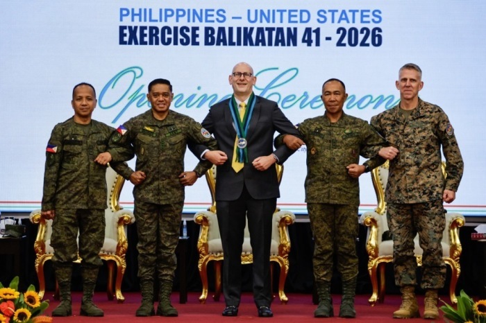 Eröffnungszeremonie der gemeinsamen Militärübungen der Philippinen und der USA. Foto: epa/Rolex Dela Pena