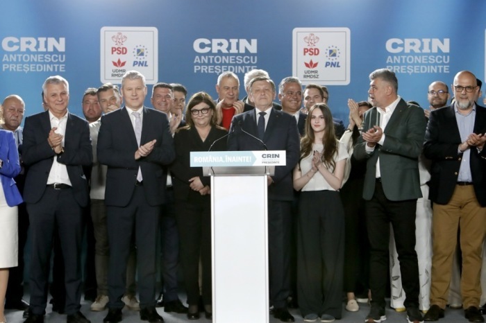 Reaktion nach der Wiederholung der ersten Runde der Präsidentschaftswahlen in Rumänien. Foto: epa/Bogdan Cristel
