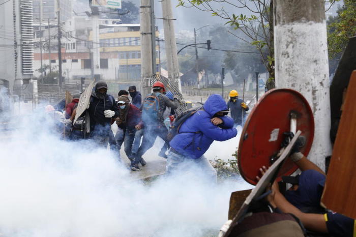 Zweiter Tag der Demonstrationen gegen die Regierung in Ecuador. Foto: epa/Santiago Fernandez