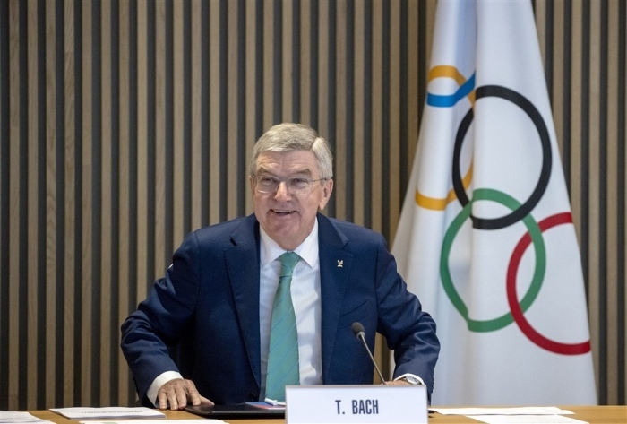 Präsident des Internationalen Olympischen Komitees (IOC) Thomas Bach. Foto: epa/Denis Balibouse