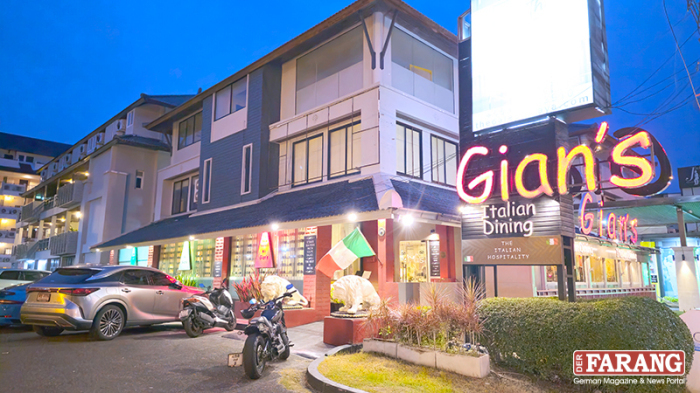 Gian’s Italian Dining befindet sich direkt an der Thappraya Road und verfügt über ausreichend Parkplätze.Fotos: Jahner