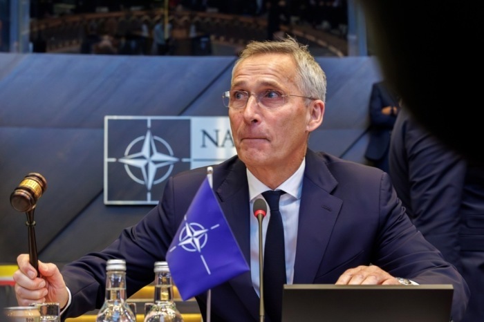 NATO-Generalsekretär Jens Stoltenberg eröffnet offiziell einen zweitägigen Außenministerrat im Hauptquartier der Allianz in Brüssel. Foto: epa/Olivier Matthys