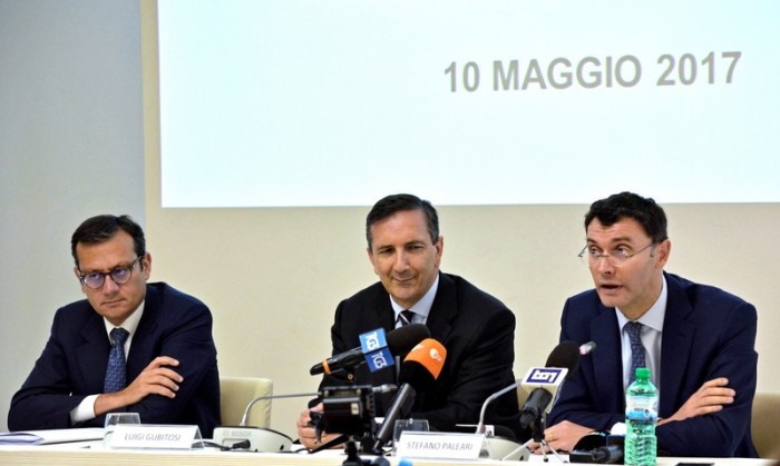  Die drei Sonderverwalter von Alitalia. Foto: epa/Telenews